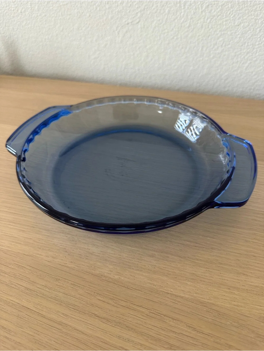 Anchor Hocking Cobalt Blue Glass Round Baking Dish with Handles